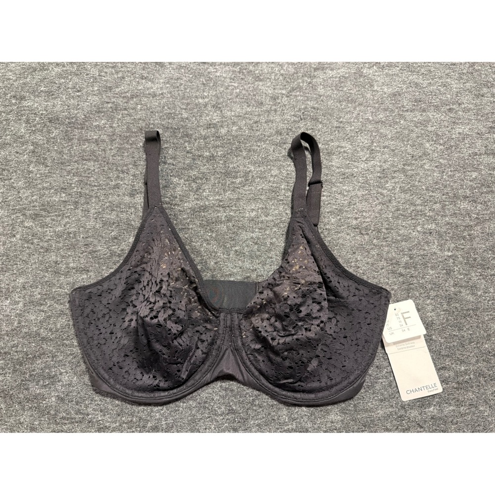 Chantelle Norah Underwire Bra Womens 34DDD Black NEW Lace Unlined